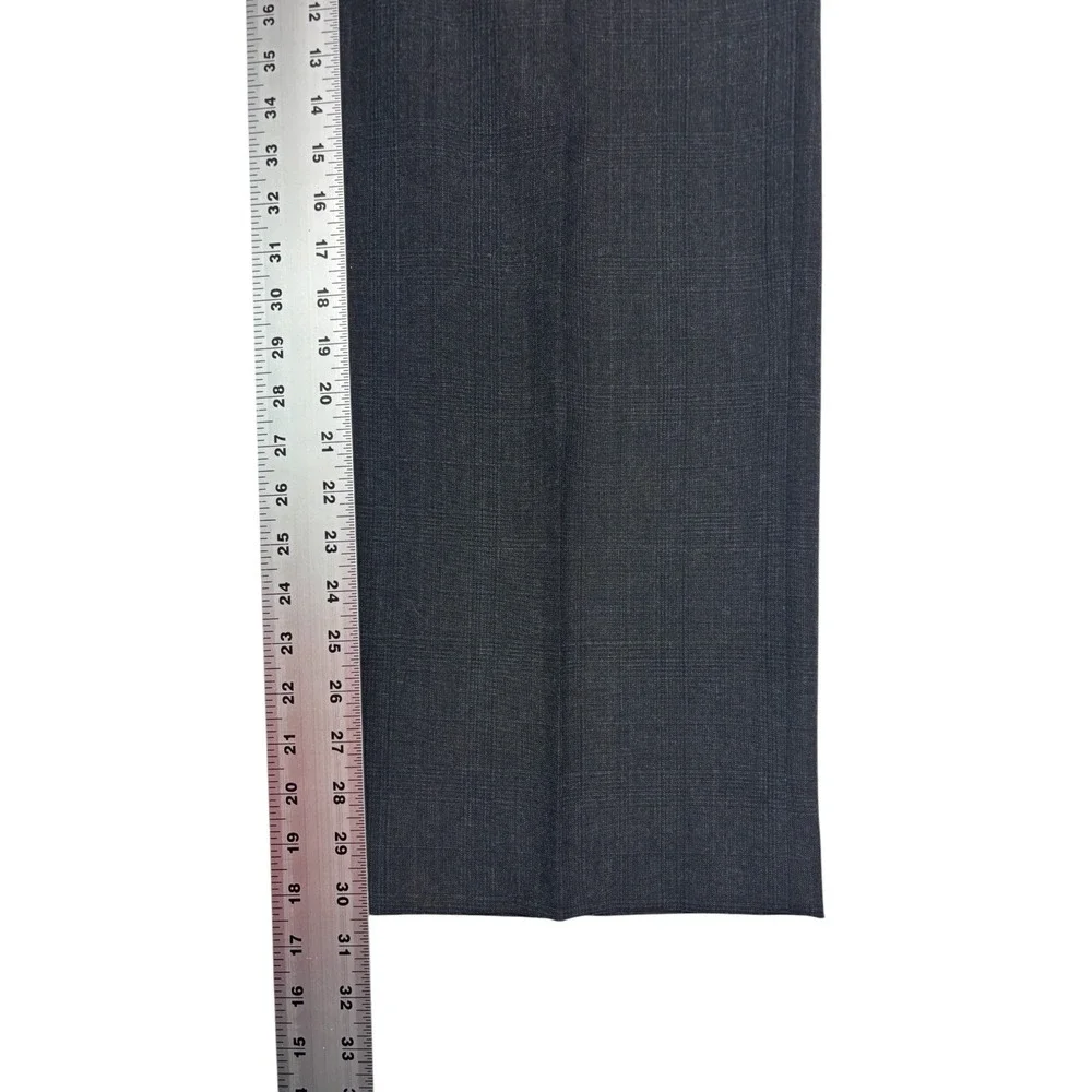 vtg 90s Polo Ralph Lauren 40R 32x30 Charcoal Plaid 2pc Pant Suit Wool USA Pleat